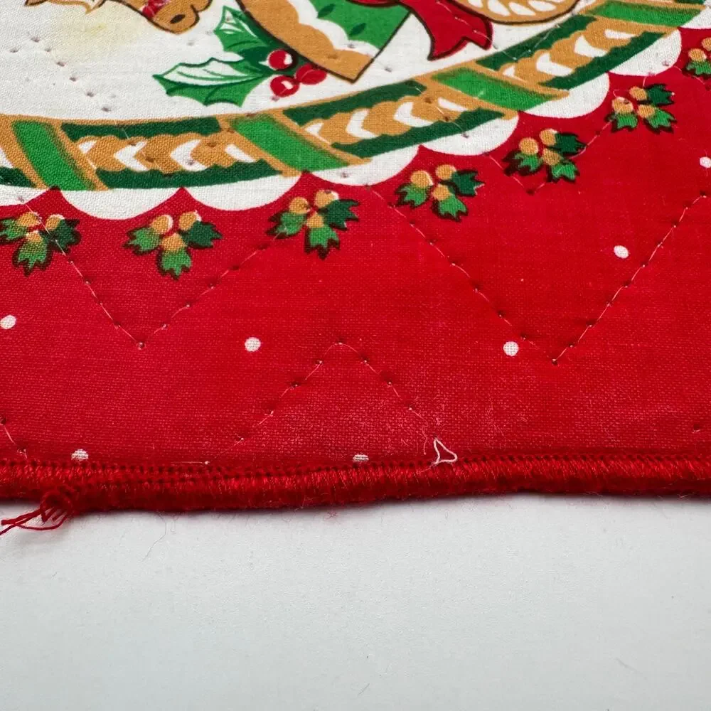 Vintage Franco Christmas Placemats Santa Sleigh Quilted Set of 4